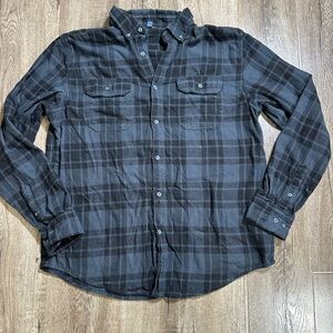 George Men's Black Plaid Shirt